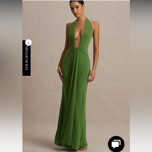 Elegant Green Halter Maxi Dress